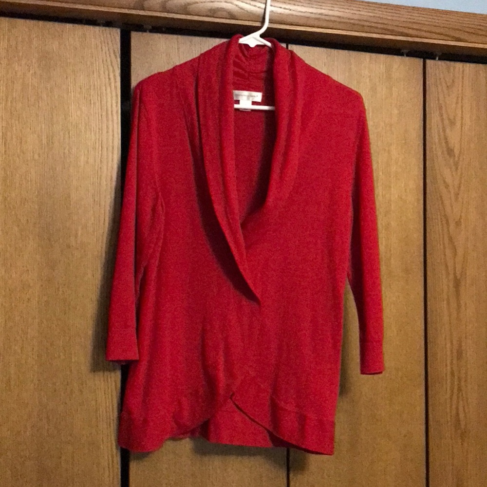 Christopher & Banks Red Cardigan Size Medium